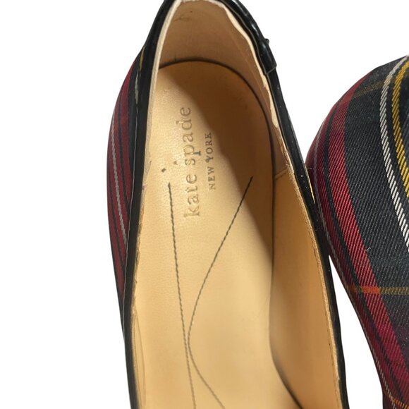 Kate Spade New York Plaid 7M Heels Multicolor Leather - Picture 4 of 5